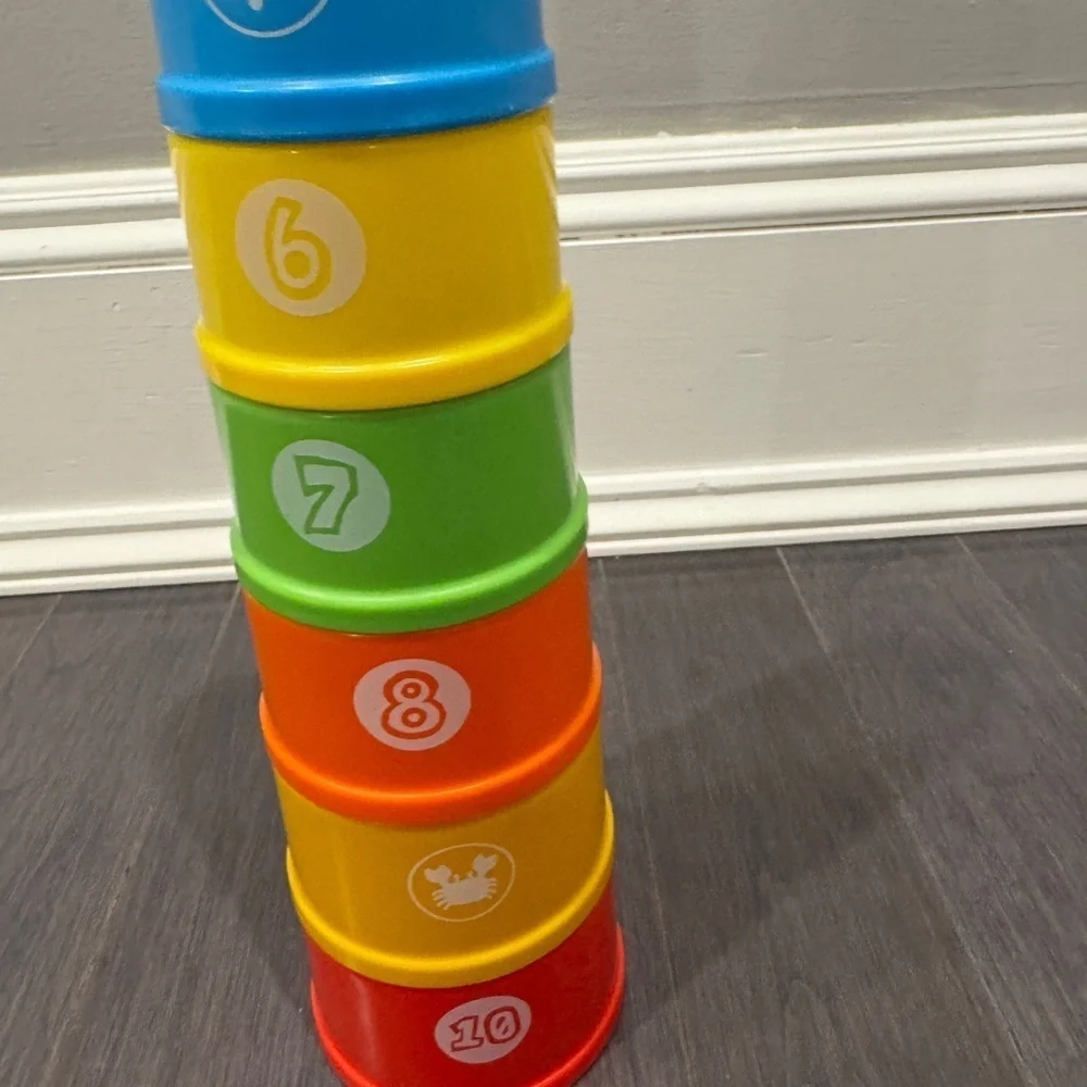 Infant Baby Toddler Colorful Stacking Cups Toy with Electronics in Top Piece